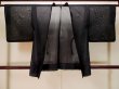Photo1: Mint P0602K Vintage Japanese kimono Black HAORI short jacket for women / Silk. Stream (Grade A) (1)