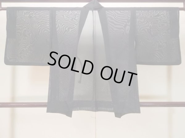 Photo2: Mint P0602K Vintage Japanese kimono Black HAORI short jacket for women / Silk. Stream (Grade A) (2)