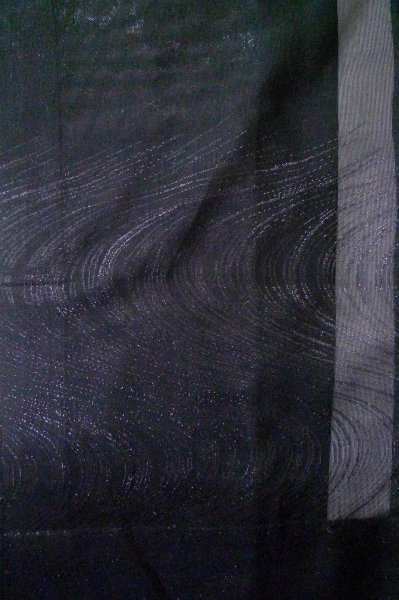 Photo4: Mint P0602K Vintage Japanese kimono Black HAORI short jacket for women / Silk. Stream (Grade A) (4)