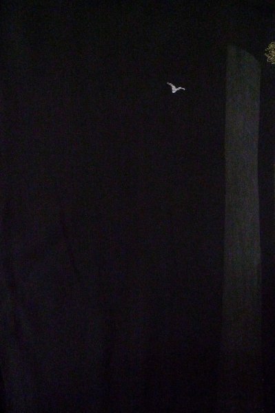 Photo3: P0602L Vintage Japanese kimono Black HAORI short jacket for women / Silk. Bird (Grade B) (3)