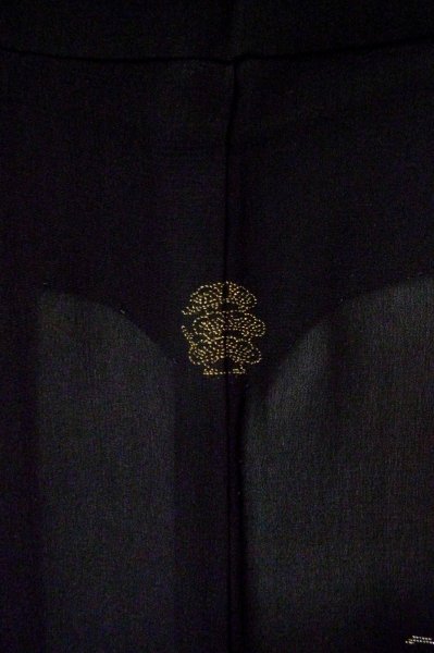 Photo5: P0602L Vintage Japanese kimono Black HAORI short jacket for women / Silk. Bird (Grade B) (5)