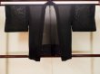 Photo1: Mint P0602M Vintage Japanese kimono Black HAORI short jacket for women / Silk. Stripes (Grade A) (1)