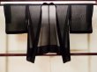 Photo2: Mint P0602M Vintage Japanese kimono Black HAORI short jacket for women / Silk. Stripes (Grade A) (2)