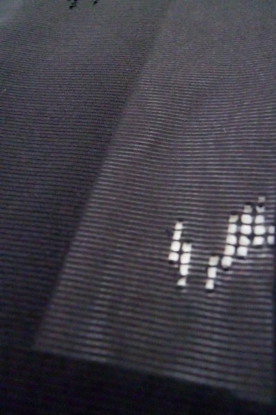 Photo10: Mint P0602M Vintage Japanese kimono Black HAORI short jacket for women / Silk. Stripes (Grade A) (10)