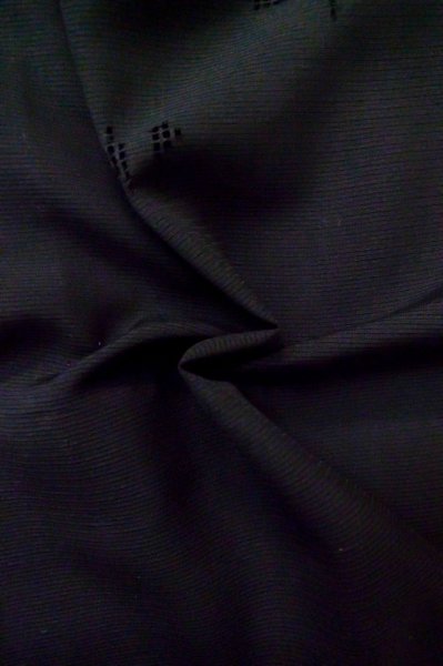 Photo14: Mint P0602M Vintage Japanese kimono Black HAORI short jacket for women / Silk. Stripes (Grade A) (14)
