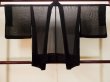 Photo1: P0602N Vintage Japanese kimono Black HAORI short jacket for women / Silk. (Grade B) (1)