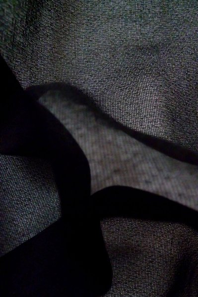 Photo9: P0602N Vintage Japanese kimono Black HAORI short jacket for women / Silk. (Grade B) (9)