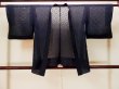 Photo1: P0602P Vintage Japanese kimono Dark Navy Blue HAORI short jacket for women / Silk. (Grade B) (1)