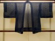 Photo2: P0602P Vintage Japanese kimono Dark Navy Blue HAORI short jacket for women / Silk. (Grade B) (2)