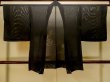 Photo2: P0602R Vintage Japanese kimono Black HAORI short jacket for women / Silk. Abstract pattern (Grade B) (2)