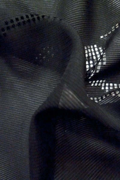 Photo11: P0602R Vintage Japanese kimono Black HAORI short jacket for women / Silk. Abstract pattern (Grade B) (11)