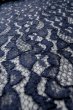 Photo8: Mint P0602S Vintage Japanese kimono Dark Navy Blue HAORI short jacket for women / Linen. Abstract pattern (Grade A) (8)