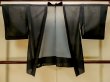 Photo1: Mint P0602T Vintage Japanese kimono Black HAORI short jacket for women / Silk. Tall grass (Grade A) (1)