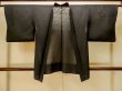 Photo1: P0602V Vintage Japanese kimono Black HAORI short jacket for women / Silk. Abstract pattern (Grade B) (1)