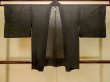 Photo2: P0602V Vintage Japanese kimono Black HAORI short jacket for women / Silk. Abstract pattern (Grade B) (2)