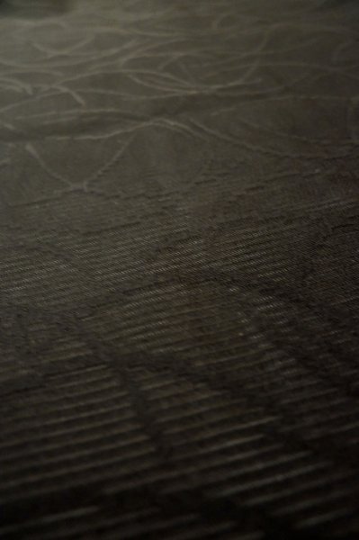 Photo8: P0602V Vintage Japanese kimono Black HAORI short jacket for women / Silk. Abstract pattern (Grade B) (8)