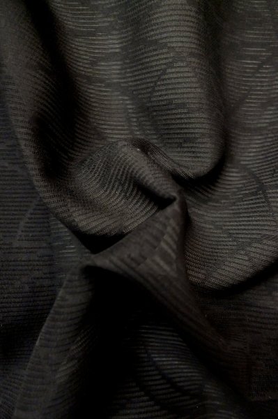 Photo9: P0602V Vintage Japanese kimono Black HAORI short jacket for women / Silk. Abstract pattern (Grade B) (9)