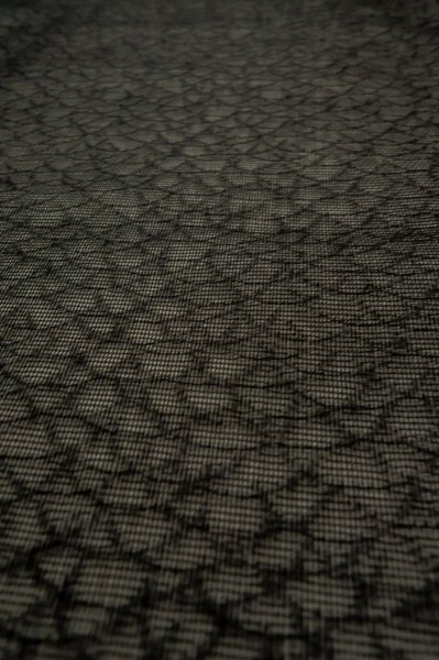 Photo7: Mint P0602W Vintage Japanese kimono Black HAORI short jacket for women / Silk. Abstract pattern (Grade A) (7)
