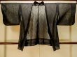 Photo1: P0602X Vintage Japanese kimono Black HAORI short jacket for women / Silk. Tall grass (Grade B) (1)