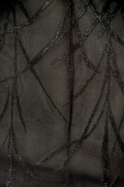 Photo3: P0602X Vintage Japanese kimono Black HAORI short jacket for women / Silk. Tall grass (Grade B) (3)