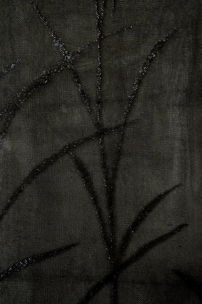 Photo6: P0602X Vintage Japanese kimono Black HAORI short jacket for women / Silk. Tall grass (Grade B) (6)