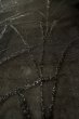 Photo7: P0602X Vintage Japanese kimono Black HAORI short jacket for women / Silk. Tall grass (Grade B) (7)