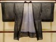 Photo1: Mint P0602Y Vintage Japanese kimono Black HAORI short jacket for women / Silk. Wave (Grade A) (1)