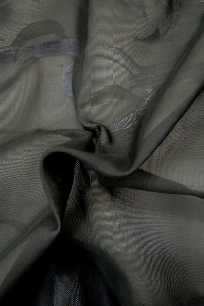 Photo12: Mint P0602Y Vintage Japanese kimono Black HAORI short jacket for women / Silk. Wave (Grade A) (12)