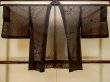 Photo2: P0602Z Vintage Japanese kimono Black HAORI short jacket for women / Silk. Flower (Grade B) (2)