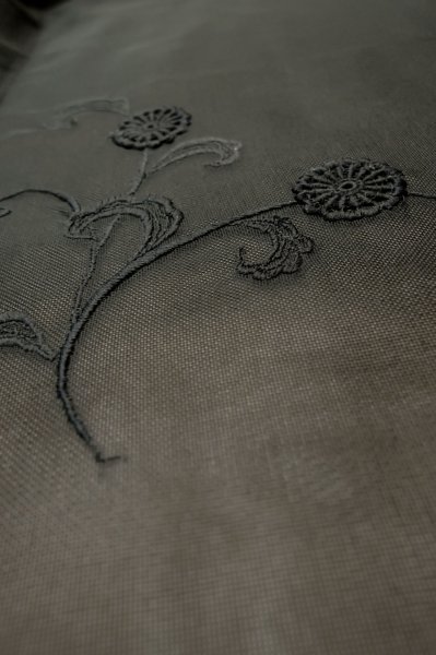 Photo5: P0602Z Vintage Japanese kimono Black HAORI short jacket for women / Silk. Flower (Grade B) (5)