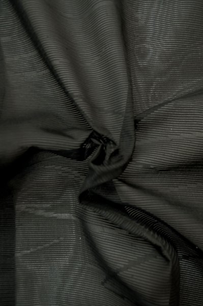 Photo9: P0603B Vintage Japanese kimono Black HAORI short jacket for women / Silk. Abstract pattern (Grade B) (9)