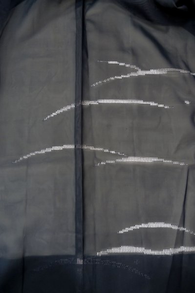 Photo3: P0603C Vintage Japanese kimono Black HAORI short jacket for women / Silk. Grass (Grade B) (3)