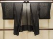 Photo1: P0603D Vintage Japanese kimono Black HAORI short jacket for women / Silk. MOMIJI maple leaf (Grade B) (1)
