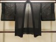 Photo2: P0603D Vintage Japanese kimono Black HAORI short jacket for women / Silk. MOMIJI maple leaf (Grade B) (2)