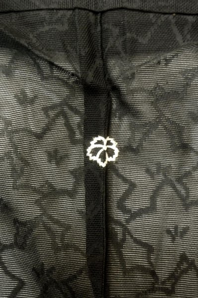 Photo3: P0603D Vintage Japanese kimono Black HAORI short jacket for women / Silk. MOMIJI maple leaf (Grade B) (3)