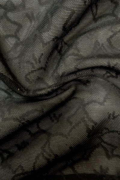 Photo9: P0603D Vintage Japanese kimono Black HAORI short jacket for women / Silk. MOMIJI maple leaf (Grade B) (9)