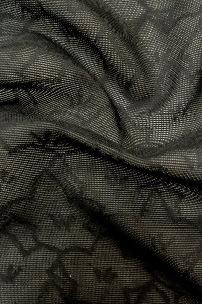 Photo10: P0603D Vintage Japanese kimono Black HAORI short jacket for women / Silk. MOMIJI maple leaf (Grade B) (10)