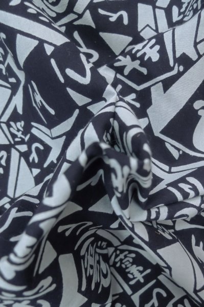 Photo11: P0616A Used Japanese kimono Indigo Blue Men's Yukata for men / Cotton., Japanese chess pattern (Grade B) (11)