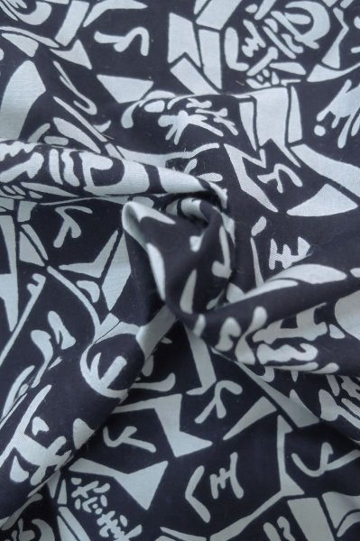 Photo12: P0616A Used Japanese kimono Indigo Blue Men's Yukata for men / Cotton., Japanese chess pattern (Grade B) (12)