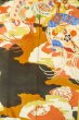 Photo7: P0616B Antique Japanese kimono Black FURISODE long-sleeved for women / Silk. Peony (Grade C) (7)