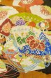 Photo8: P0616B Antique Japanese kimono Black FURISODE long-sleeved for women / Silk. Peony (Grade C) (8)