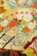 Photo13: P0616B Antique Japanese kimono Black FURISODE long-sleeved for women / Silk. Peony (Grade C) (13)