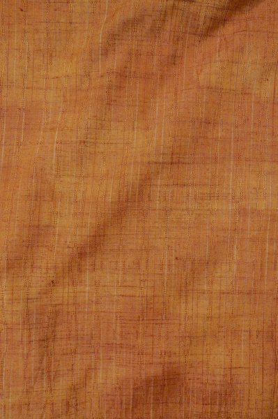 Photo4: P0616C Vintage Japanese kimono Grayish Orange TSUMUGI pongee for women / Silk. Plaid Checks (Grade B) (4)