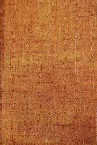 Photo5: P0616C Vintage Japanese kimono Grayish Orange TSUMUGI pongee for women / Silk. Plaid Checks (Grade B) (5)