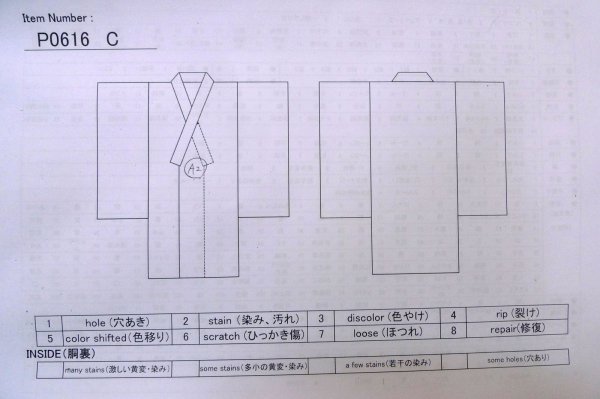 Photo13: P0616C Vintage Japanese kimono Grayish Orange TSUMUGI pongee for women / Silk. Plaid Checks (Grade B) (13)