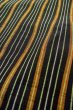 Photo8: P0616D Vintage Japanese kimono Black TSUMUGI pongee for women / Silk. Curved lines (Grade B) (8)