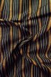 Photo12: P0616D Vintage Japanese kimono Black TSUMUGI pongee for women / Silk. Curved lines (Grade B) (12)