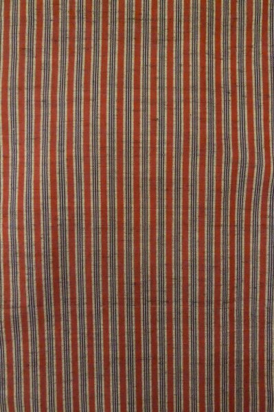 Photo5: P0616F Vintage Japanese kimono Black TSUMUGI pongee for women / Silk. Stripes (Grade B) (5)