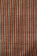 Photo1: P0616F Vintage Japanese kimono Black TSUMUGI pongee for women / Silk. Stripes (Grade B) (1)