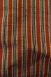 Photo7: P0616F Vintage Japanese kimono Black TSUMUGI pongee for women / Silk. Stripes (Grade B) (7)
